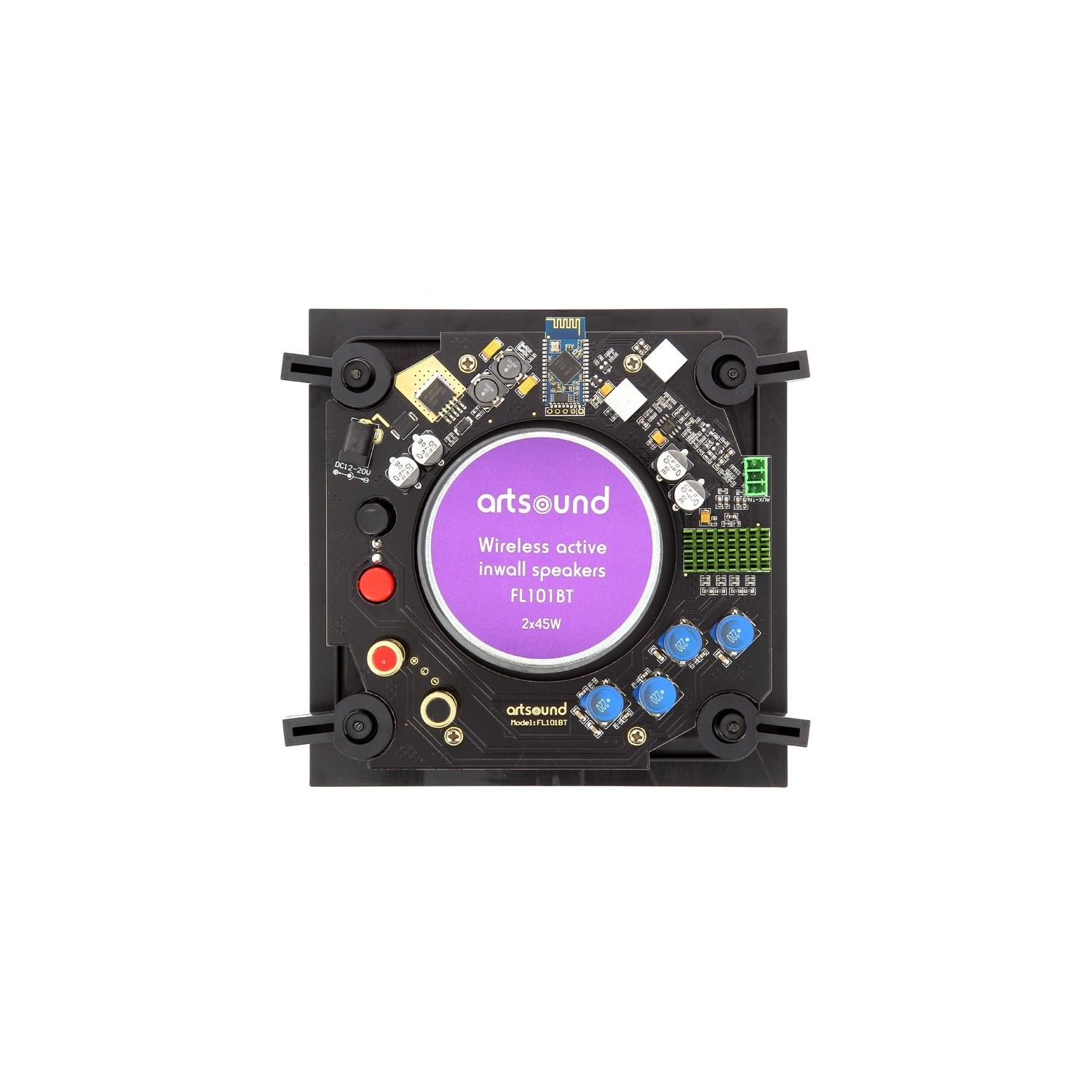 ArtSound FL101BT, Flat, haut-parleurs encastrables actifs Bluetooth, carré, AUX/BT (Paire) (4/7)