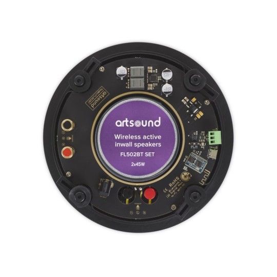 ArtSound FL502BT Set, Flat, haut-parleur encastrable actif + haut-parleur encastrable passif, AUX/Bluetooth, rond, blanc (Paire) (4/6)