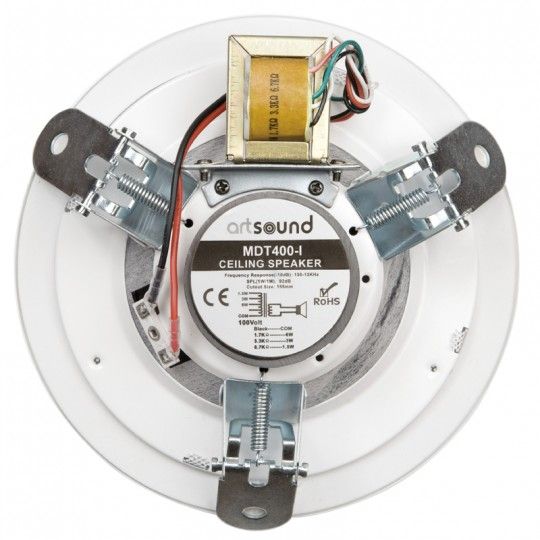 Haut-Parleur Encastrable 4" ArtSound MDT400-I, Basic, 100V, 1,5-3-6W, Rond, Métal (2/2)