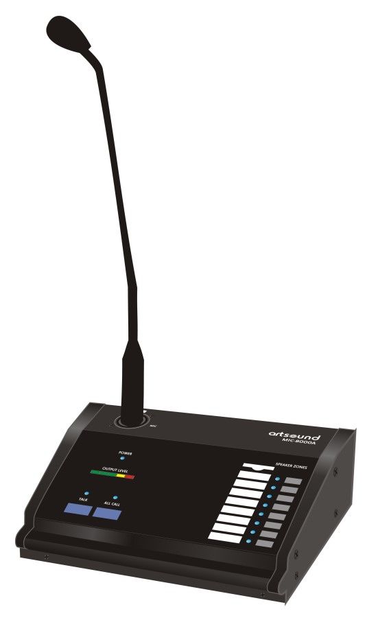 ArtSound MIC-8000A Microphone d'appel sélectif à utiliser avec le MAT-8000