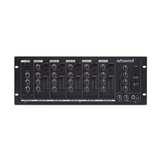 Table de Mixage, ArtSound MIKS6.4, 4 Zones 6 Canaux 11 Entrées en ligne et 3 Entrées Microphone