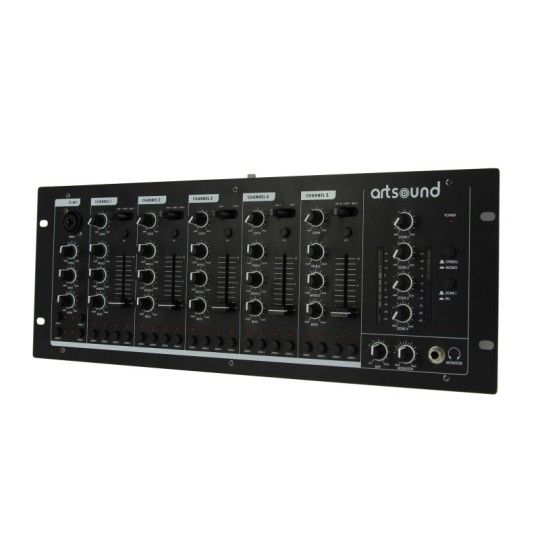 Table de Mixage, ArtSound MIKS6.4, 4 Zones 6 Canaux 11 Entrées en ligne et 3 Entrées Microphone (3/5)