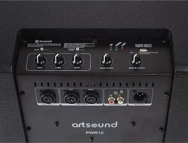 Système son actif 2 voies, ArtSound PWR12, Caisson de basse + colonne, 1500W, (Unité) (6/7)