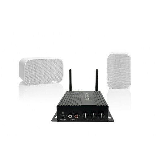 PACK Amplificateur Muliti-Zones + 2 Enceintes murales, ArtSound, SMARTPACK 2xUNI30 White + SMART HYDE